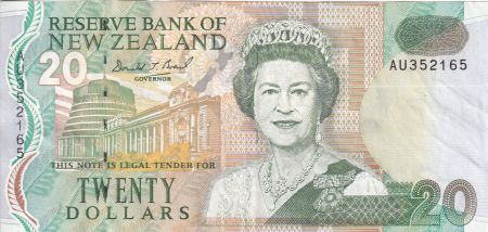 Nouvelle-Zélande 20 Dollars -  Elisabeth II - Karearea - ND (1992) - Série AU - P.179a