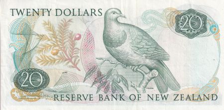 Nouvelle-Zélande 20 Dollars - Elisabeth II - Pigeon - ND (1981-1985) - Série TCS - P173a