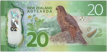 Nouvelle-Zélande 20 Dollars, Elisabeth II - Karearea - 2016 Polymer