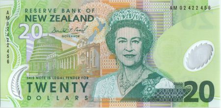 Nouvelle-Zélande 20 Dollars Elizabeth II - Faucons, montagne - 2002