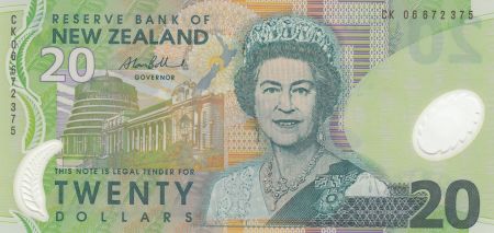 Nouvelle-Zélande 20 Dollars Elizabeth II - Faucons, montagne - 2006 Polymer