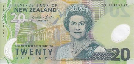 Nouvelle-Zélande 20 Dollars Elizabeth II - Faucons, montagne