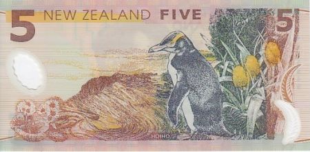Nouvelle-Zélande 5 Dollars E. Hillary, Mont Everest - Pingouin - 2014