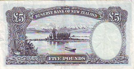 Nouvelle-Zélande 5 Pound Capt. James Cook - Lac Pukaki- 1967