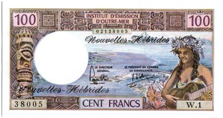 Nouvelles Hébrides 100 Francs Tahitienne - 1975 serie W.1