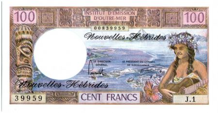 Nouvelles Hébrides 100 Francs Tahitienne - 1977 serie J.1