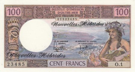 Nouvelles Hébrides 100 Francs Tahitienne - 1977 série O.1 - Neuf