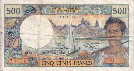 Nouvelles Hébrides 500 Francs - Polynésien - Pirogue - 1970 - Série D.1 - TB+ - P.25a