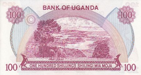 Ouganda 100 Shillings - Armoiries - Animaux - 1982