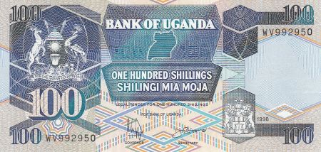 Ouganda 100 Shillings - Armoiries - Palais de Justice - 1998