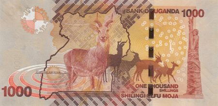 Ouganda 1000 Shillings Paysage - Gazelles - 2017