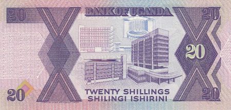 Ouganda 20 Shillings - Armoiries - Palais de Justice - 1987