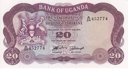 Ouganda 20 Shillings Armoiries - Animaux