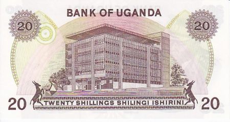 Ouganda 20 Shillings Président Idi Amin Dada - Immeuble