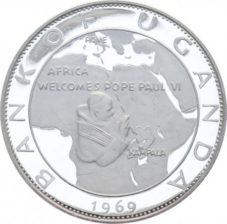 Ouganda 20 Shillings Visite du Pape Paul VI - 1969-1970