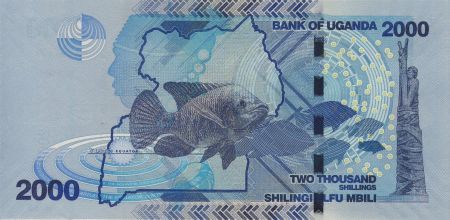 Ouganda 2000 Shillings 2017 - Paysage, poissons