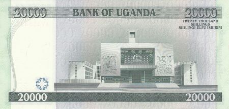 Ouganda 20000 Shillings - Oiseau - Armoiries - Monument - 2002