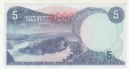 Ouganda 5 Shillings ND1966 - Armoiries, Fleuve