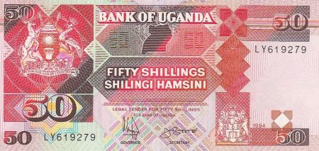 Ouganda 50 Shillings - Armoiries - Parlement - 1994