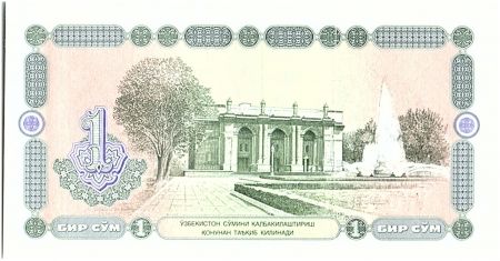 Ouzbékistan 1 Sum,  Immeuble et fontaine - 1994 - P.73