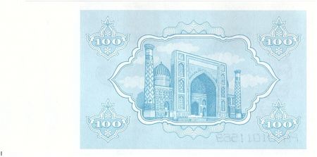 Ouzbékistan 100 Sum,  Armoiries  - Mosquée - 1992 - P.67