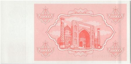 Ouzbékistan 10000 Sum,  Armoiries  - Mosquée - 1992 - P.72