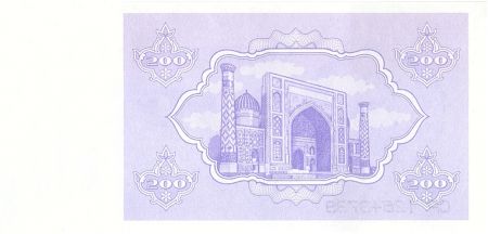 Ouzbékistan 200 Sum,  Armoiries  - Mosquée - 1992 - P.68