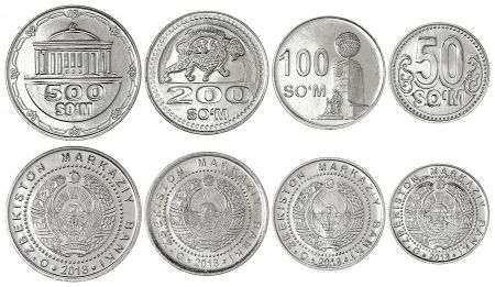 Ouzbékistan Série de 4 monnaies  - 50 à 500 Som - 2018