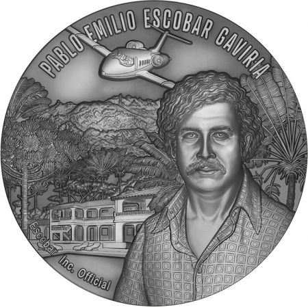 Pablo Escobar - Argent antique Haut relief - 1 Milliard Besos -  2024