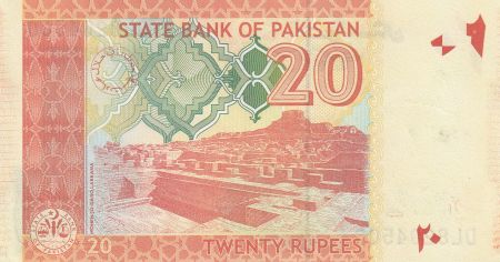 Pakistan 20 Rupees 2012 - M. Ali Jinnah - Mohen jo Daro
