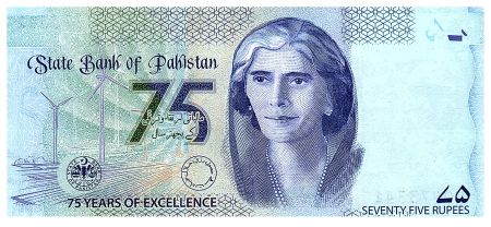 Pakistan 75 Rupees - M. Ali Jinnah - Mohtarma Fatima Jinnah - 2023 Série E