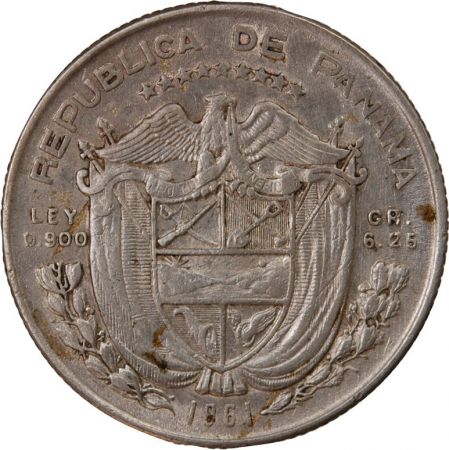 Panama PANAMA - 1/4 BALBOA ARGENT 1961