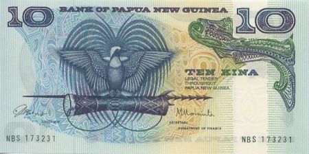 Papouasie-Nouvelle-Guinée 10 Kina Oiseau de Paradis - Artisanat