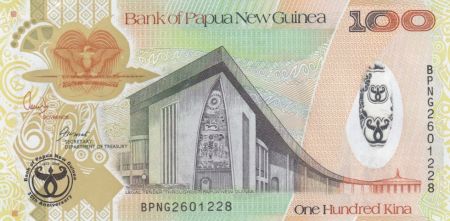 Papouasie-Nouvelle-Guinée 100 Kina Parlement - 35 ans de la Banque Centrale - Série BPNG - 2008