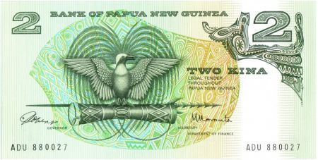 Papouasie-Nouvelle-Guinée 2 Kina Oiseau de Paradis - Artisanat - 1981