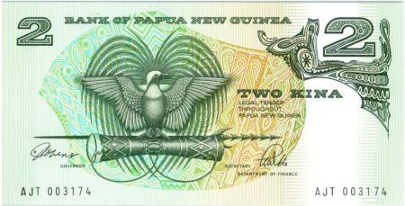 Papouasie-Nouvelle-Guinée 2 Kina Oiseau de Paradis - Artisanat - 1981