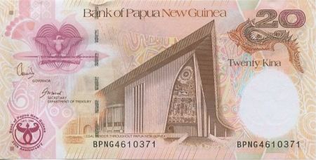 Papouasie-Nouvelle-Guinée 20 Kina Parlement - 35 ans de la Banque Centrale