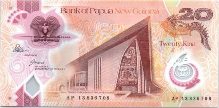 Papouasie-Nouvelle-Guinée 20 Kina Parlement - Sanglier - Polymer - 2013