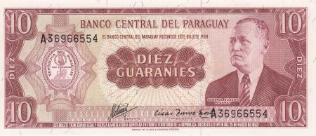 Paraguay 10 Guaranies - Eugenio A. Garay - 1963 - P.196 b - Neuf