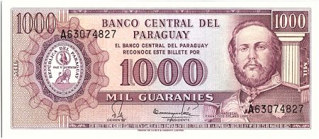 Paraguay 1000 Guaranies, F. Solano Lopez - 1982 - P.207 - Neuf