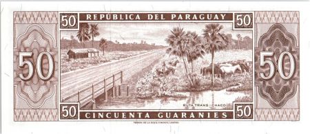 Paraguay 50 Guaranies - Général  F. Estigarribia - Route Trans-Chaco - ND L.1952 (1963-1982) - Série A