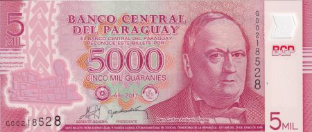 Paraguay 5000 Guaranies - Don C. A. Lopez - Polymer - 2011 - P.234a