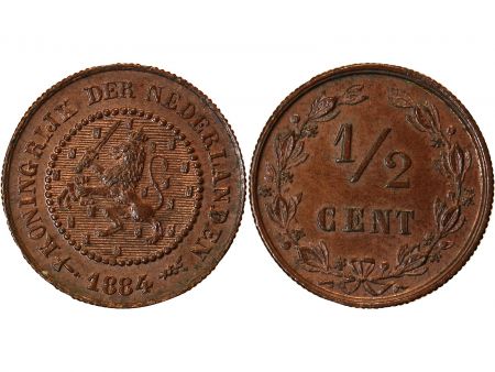 PAYS-BAS - 1/2 CENT 1884