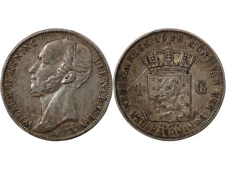 PAYS-BAS  GUILLAUME II - GULDEN ARGENT 1846