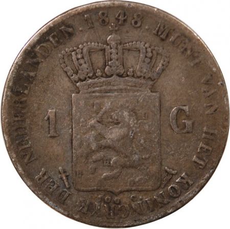 PAYS-BAS  GUILLAUME II - GULDEN ARGENT 1848