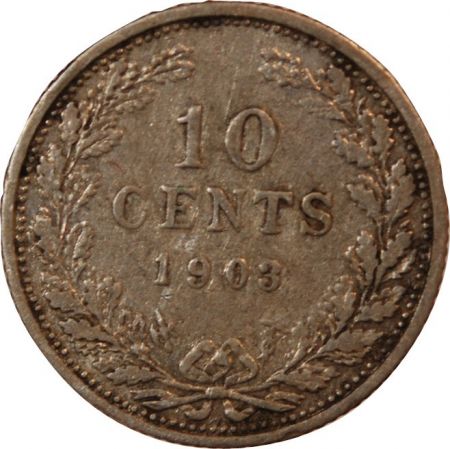 PAYS-BAS  WILHELMINA - 10 CENTS ARGENT 1903