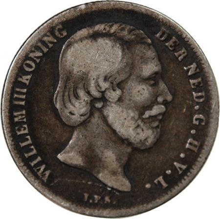 PAYS-BAS  WILLEM III - 1/2 GULDEN ARGENT 1858