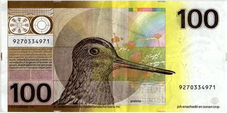 Pays-Bas 100 Gulden,  Bécasse - 1977 - TTB - P.97