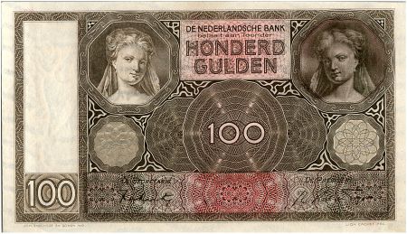 Pays-Bas 100 Gulden Portrait de femme - 1944