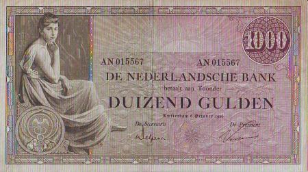 Pays-Bas 1000 Gulden Femme assise